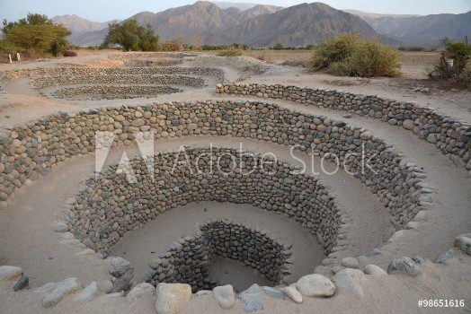 Picture of Ancient wells near town Nazca Peru